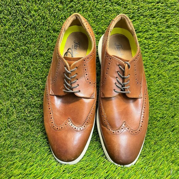 Florsheim Dash Mens Size 9.5W Brown Casual Classic Leather Wingtip Oxford Shoes main image 8